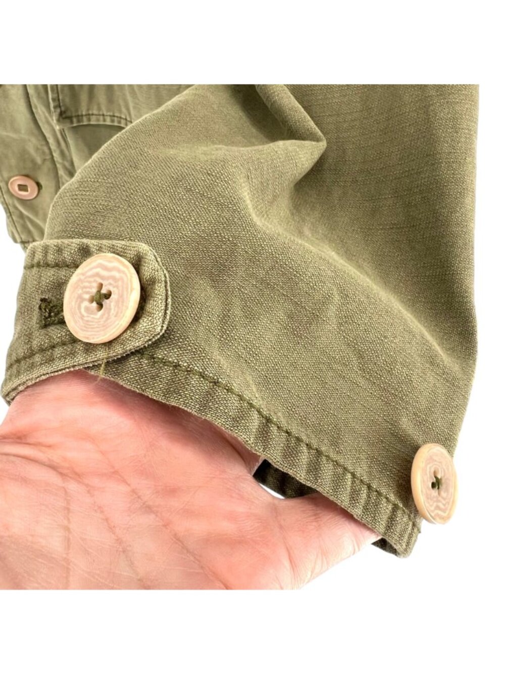 Free People Arya Utility Jacket Olive Green Cotton Button-Up Hooded Size XS - Picture 8 of 12